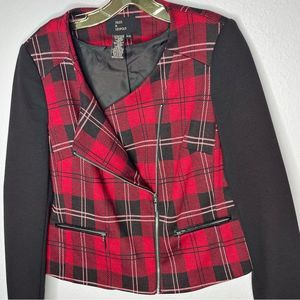 Jules & Leopold Plaid Moto Jacket